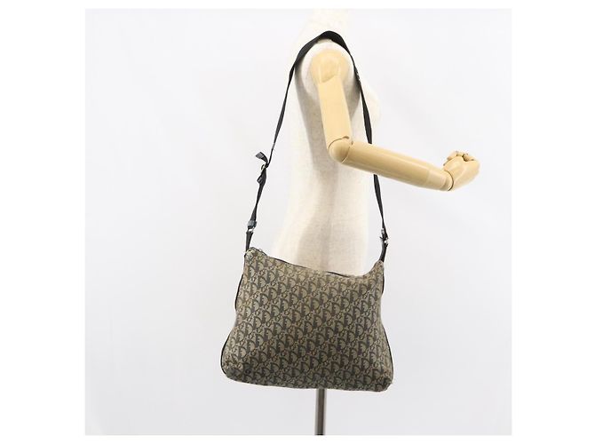 Borsa a Spalla in Tela Trotter Christian Dior Navy Argento Auth 160673 Blu navy - vista 24