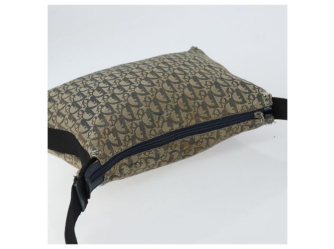 Borsa a Spalla in Tela Trotter Christian Dior Navy Argento Auth 160673 Blu navy - vista 6