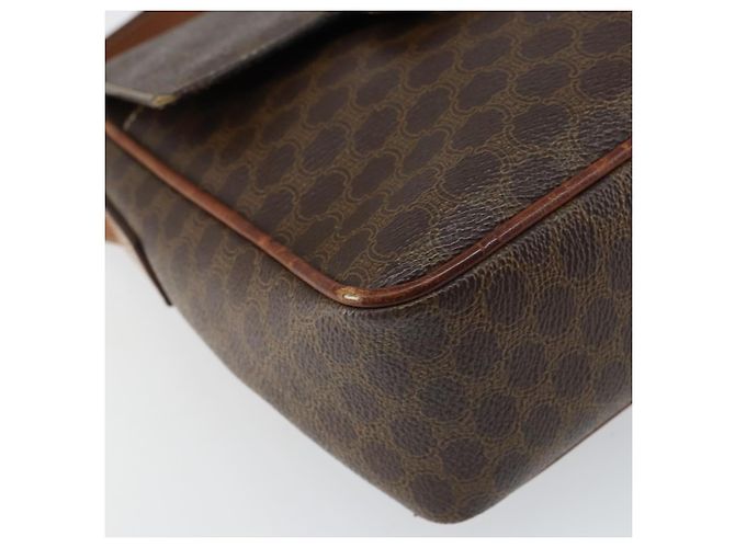 Céline Borsa a Spalla in Tela Macadam CELINE in Pelle PVC Marrone Oro Auth 161212 D'oro - vista 14
