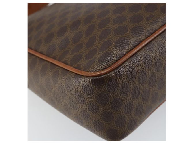 Céline Borsa a Spalla in Tela Macadam CELINE in Pelle PVC Marrone Oro Auth 161212 D'oro - vista 16