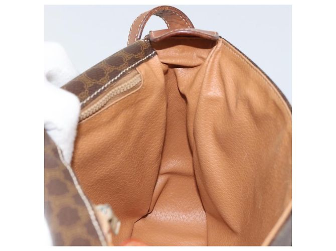 Céline Borsa a Spalla in Tela Macadam CELINE in Pelle PVC Marrone Oro Auth 161212 D'oro - vista 20
