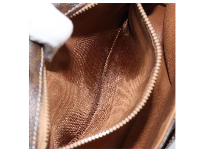 Céline Borsa a Spalla in Tela Macadam CELINE in Pelle PVC Marrone Oro Auth 161212 D'oro - vista 23