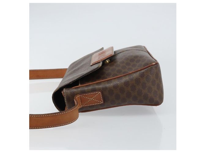Céline Borsa a Spalla in Tela Macadam CELINE in Pelle PVC Marrone Oro Auth 161212 D'oro - vista 4