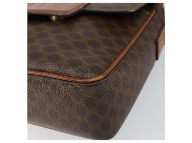 Céline Borsa a Spalla in Tela Macadam CELINE in Pelle PVC Marrone Oro Auth 161212 D'oro - vista 9