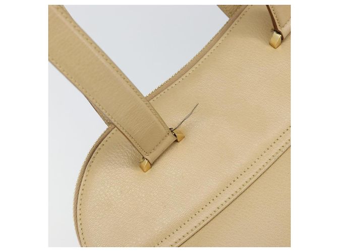 Borsa a Spalla Gancini in Pelle Beige Oro Auth 161430 di Salvatore Ferragamo - vista 10