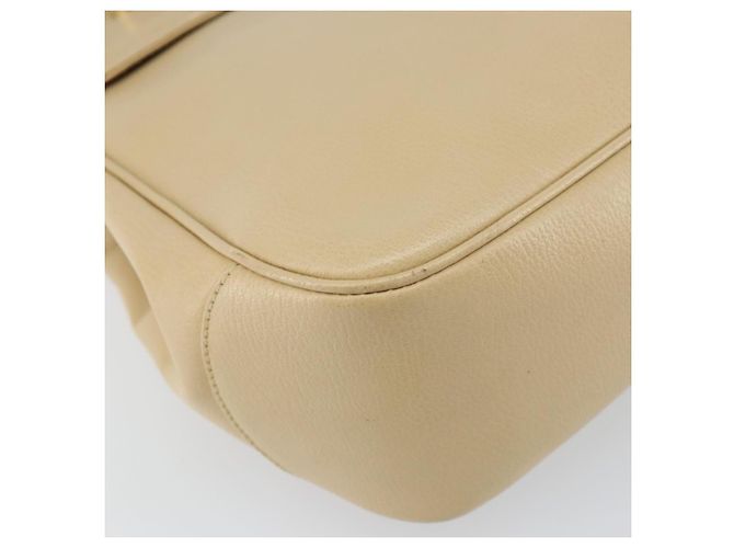 Borsa a Spalla Gancini in Pelle Beige Oro Auth 161430 di Salvatore Ferragamo - vista 14