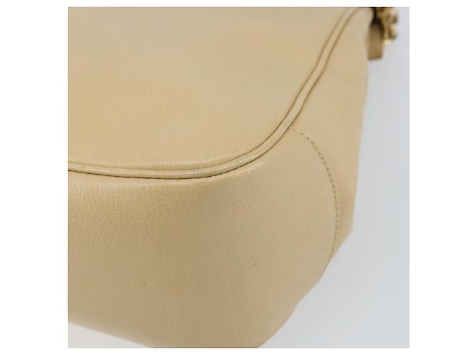 Borsa a Spalla Gancini in Pelle Beige Oro Auth 161430 di Salvatore Ferragamo - vista 15