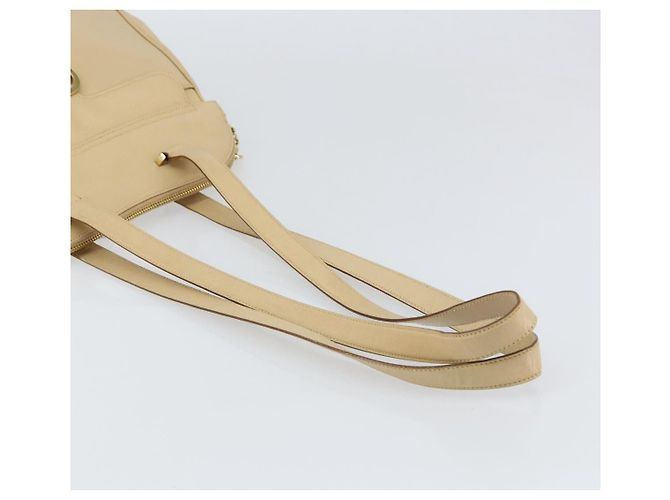 Borsa a Spalla Gancini in Pelle Beige Oro Auth 161430 di Salvatore Ferragamo - vista 7