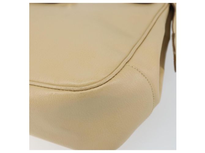 Borsa a Spalla Gancini in Pelle Beige Oro Auth 161430 di Salvatore Ferragamo - vista 9