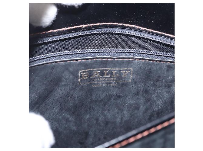 BALLY Borsa a Spalla in Pelle Nera Auth 160734 Nero - vista 11