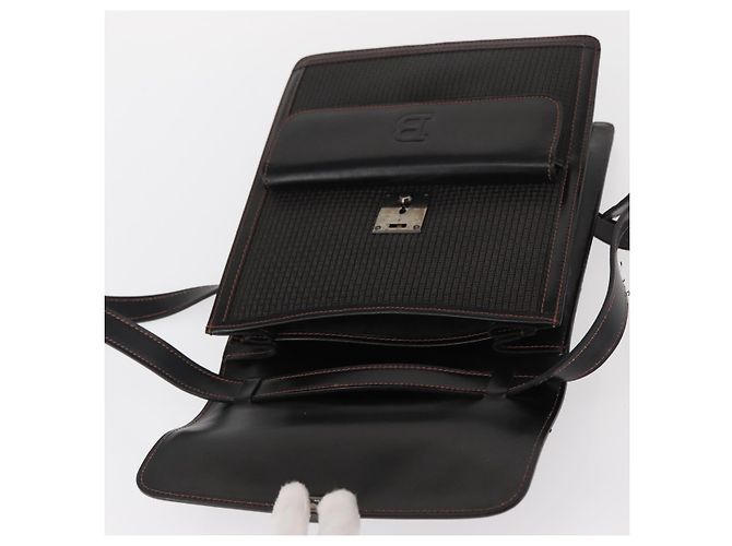 BALLY Borsa a Spalla in Pelle Nera Auth 160734 Nero - vista 19
