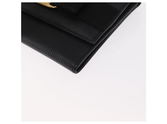 Portafoglio a spalla Salvatore Ferragamo Vala in pelle nera e oro Auth 159452 Nero D'oro - vista 14