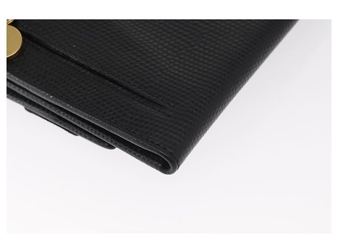 Portafoglio a spalla Salvatore Ferragamo Vala in pelle nera e oro Auth 159452 Nero D'oro - vista 15
