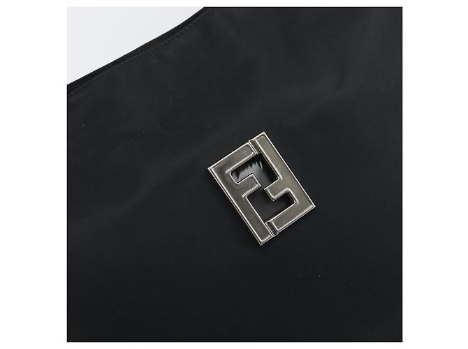 FENDI Tote Bag Nylon Schwarz Silber Auth 160965 - Ansicht 17