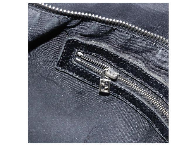 FENDI Tote Bag Nylon Schwarz Silber Auth 160965 - Ansicht 21