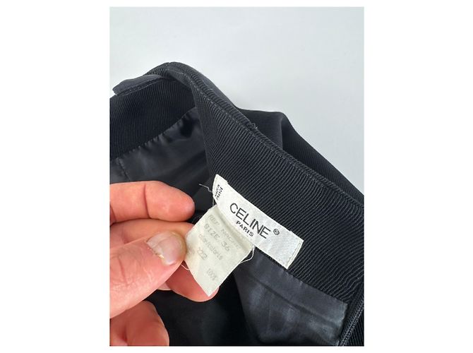 Céline Gonna Vintage Celine Paris Nera M Nero - vista 12