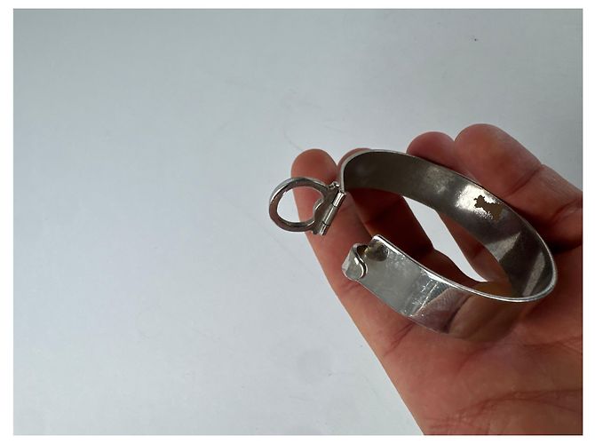 Bracciale in metallo vintage Salvatore Ferragamo argento - vista 6