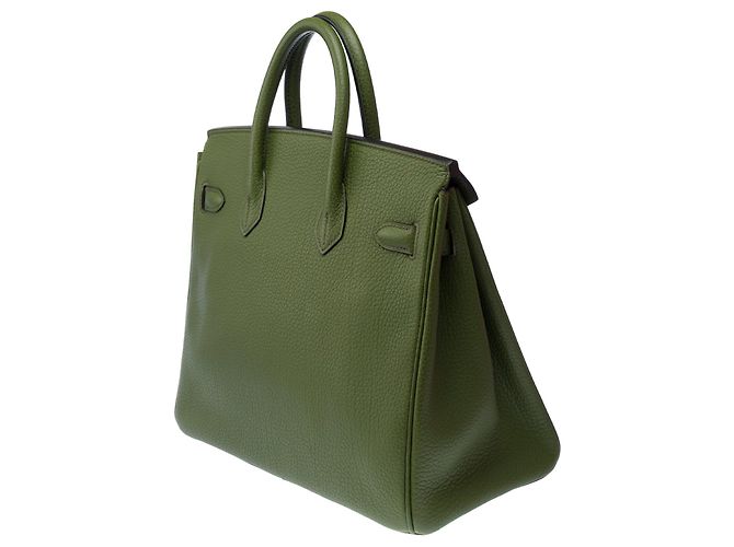 Haut à courroies Hermès Borsa HERMES Haut a Courroies in Pelle Verde - 103191 - vista 6