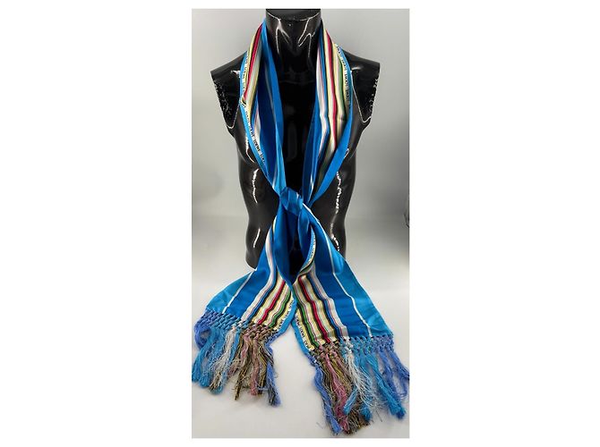 Bufanda de seda a rayas LOEWE – seda y anudada a mano Multicolor - vista 7