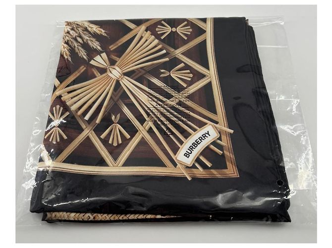 Burberry "Wheat Craft" Seidenschal – Sammleredition Mehrfarben - Ansicht 3