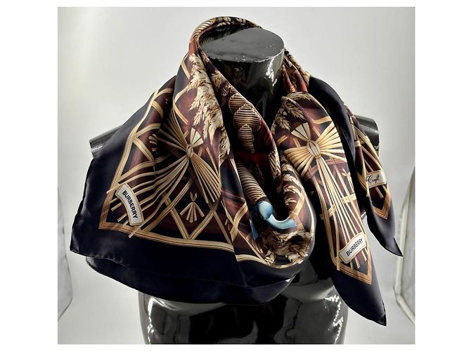 Burberry "Wheat Craft" Seidenschal – Sammleredition Mehrfarben - Ansicht 5