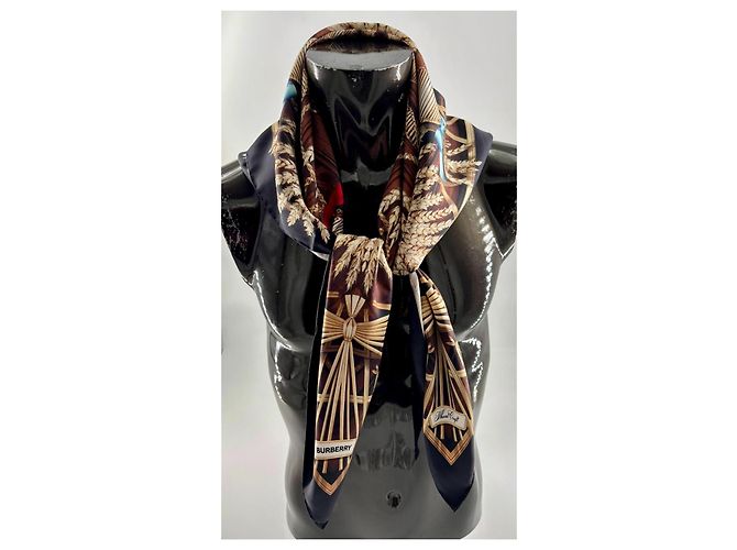 Burberry "Wheat Craft" Seidenschal – Sammleredition Mehrfarben - Ansicht 6