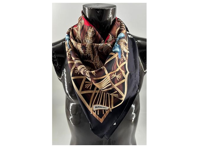 Burberry "Wheat Craft" Seidenschal – Sammleredition Mehrfarben - Ansicht 7