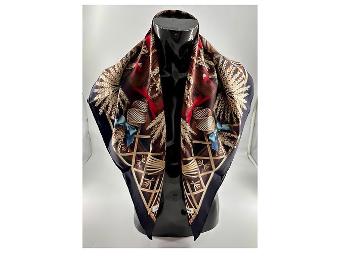 Burberry "Wheat Craft" Seidenschal – Sammleredition Mehrfarben - Ansicht 8