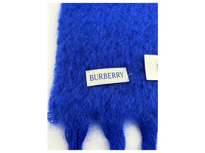 Sciarpa in mohair e lana Burberry – Blu Cavaliere Multicolore - vista 2