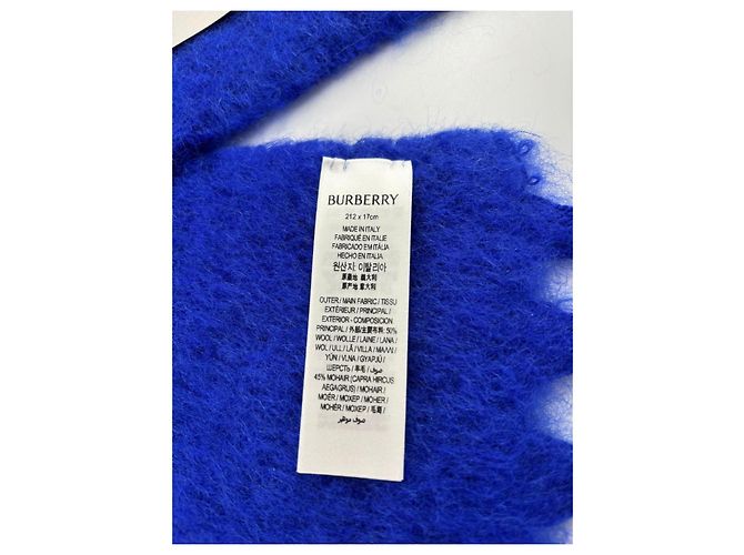 Sciarpa in mohair e lana Burberry – Blu Cavaliere Multicolore - vista 3