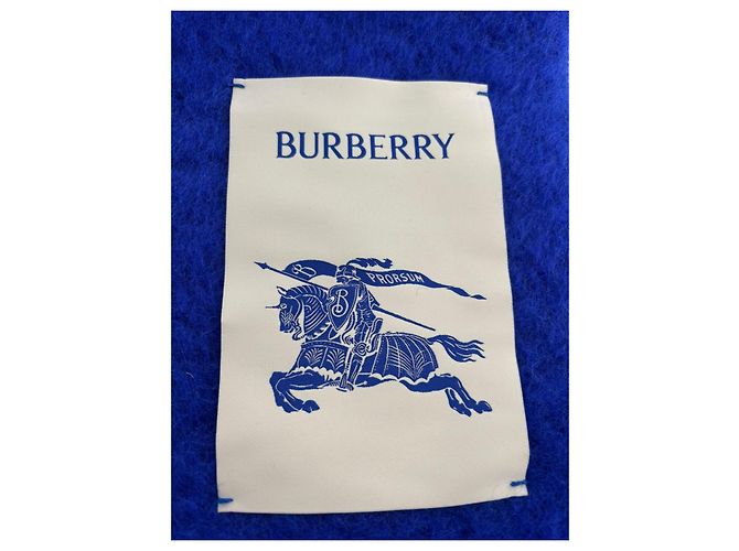 Sciarpa in mohair e lana Burberry – Blu Cavaliere Multicolore - vista 4