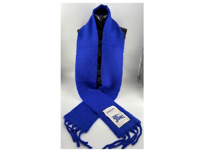 Sciarpa in mohair e lana Burberry – Blu Cavaliere Multicolore - vista 5