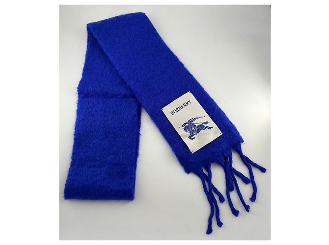 Sciarpa in mohair e lana Burberry – Blu Cavaliere Multicolore - vista 6
