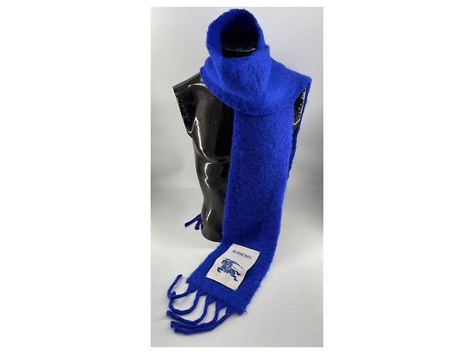 Sciarpa in mohair e lana Burberry – Blu Cavaliere Multicolore - vista 7