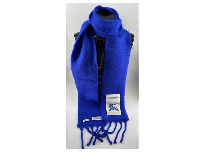 Sciarpa in mohair e lana Burberry – Blu Cavaliere Multicolore - vista 8