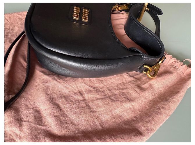 Borsa Hobo Miu Miu Wander Nera in Pelliccia Nero - vista 13