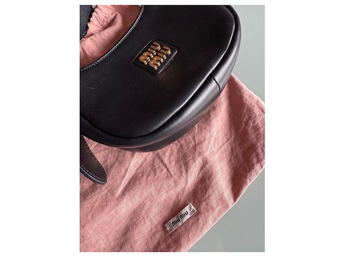 Borsa Hobo Miu Miu Wander Nera in Pelliccia Nero - vista 4