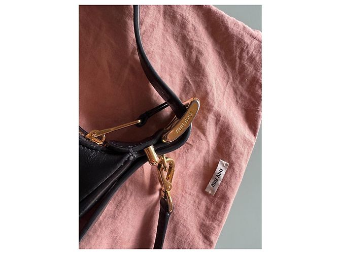 Borsa Hobo Miu Miu Wander Nera in Pelliccia Nero - vista 6
