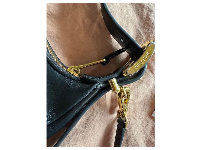 Borsa Hobo Miu Miu Wander Nera in Pelliccia Nero - vista 7