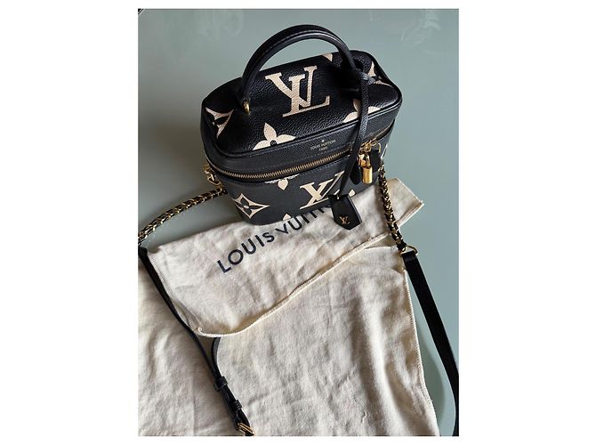 Louis Vuitton Vanity PM Handtasche aus Pelz Schwarz Beige - Ansicht 2