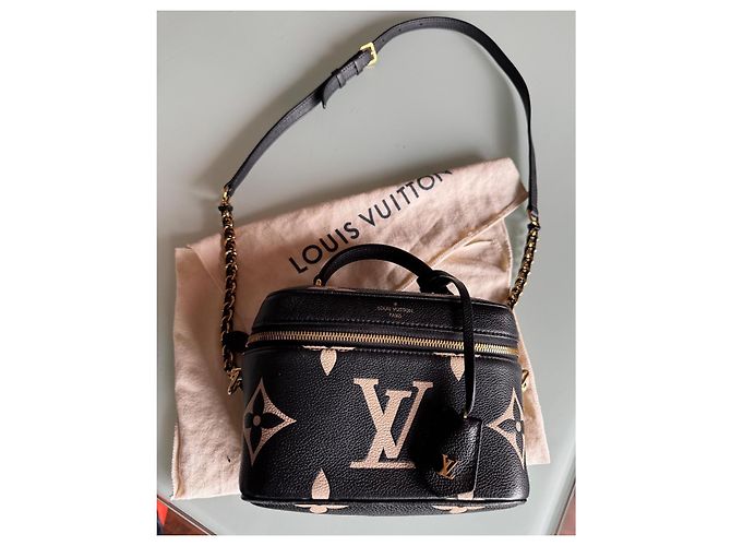 Louis Vuitton Vanity PM Handtasche aus Pelz Schwarz Beige - Ansicht 3
