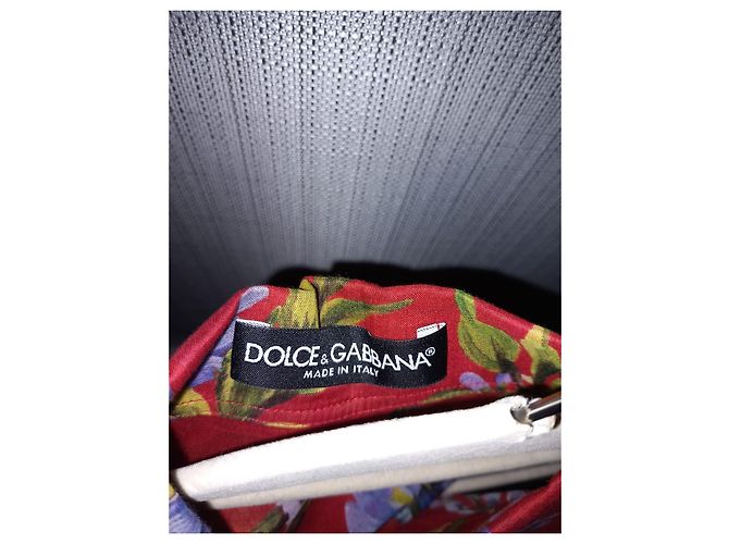 Blusa com estampa floral de glicínia vermelha Dolce & Gabbana Vermelho Verde Roxo - vista 2