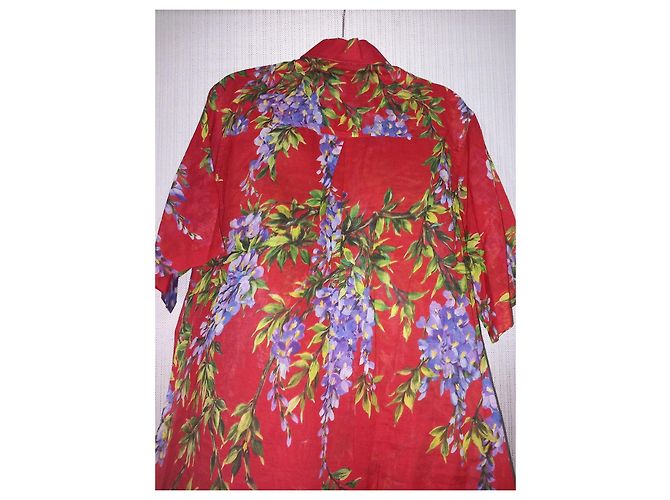 Blusa com estampa floral de glicínia vermelha Dolce & Gabbana Vermelho Verde Roxo - vista 3