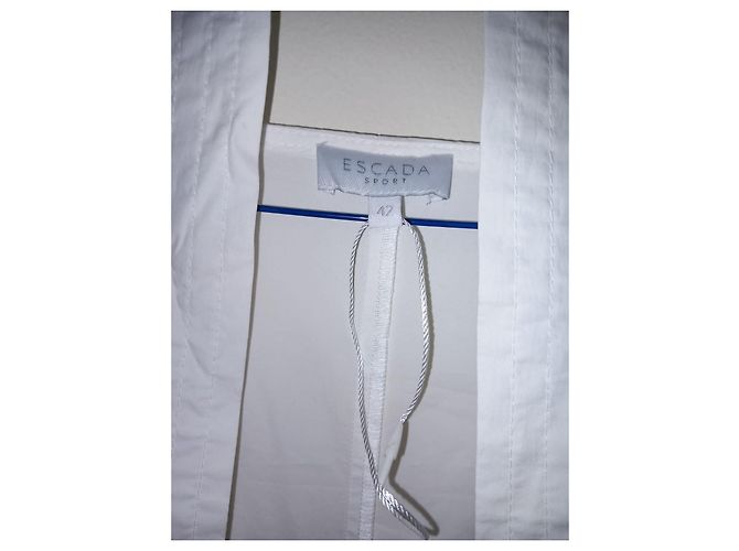 Vestido de algodón blanco con cinturón Escada Sport para mujeres - vista 3