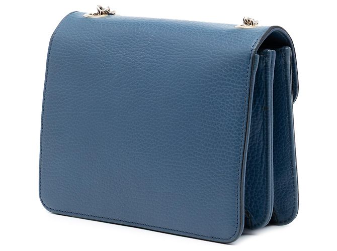 Gucci Blu Piccolo Dollar Pelle di Vitello Crossbody Interlocking G Blu scuro - vista 2