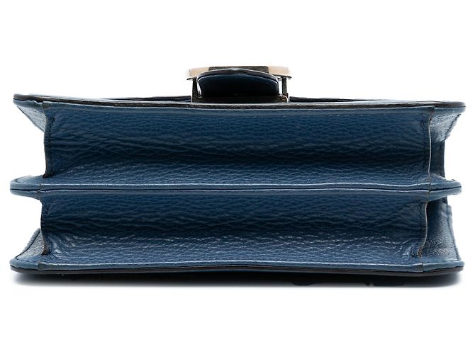 Gucci Blu Piccolo Dollar Pelle di Vitello Crossbody Interlocking G Blu scuro - vista 3