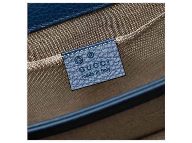 Gucci Blu Piccolo Dollar Pelle di Vitello Crossbody Interlocking G Blu scuro - vista 5