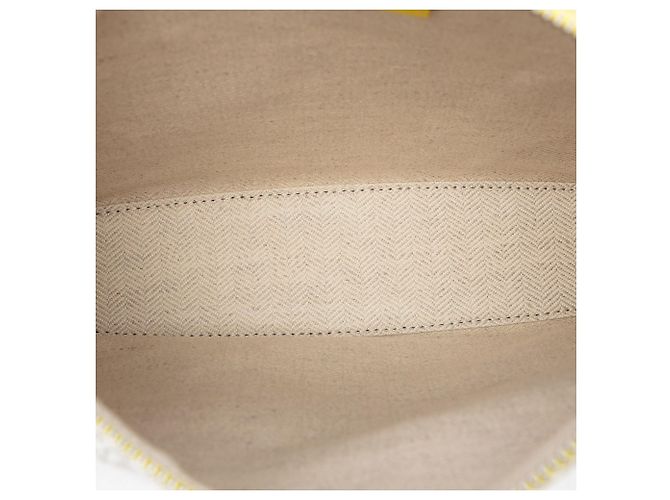 Pochette Oblong in Jacquard e Pelle Anagramma Giallo LOEWE - vista 4