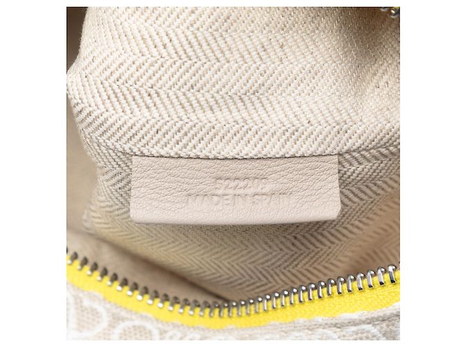 Pochette Oblong in Jacquard e Pelle Anagramma Giallo LOEWE - vista 6