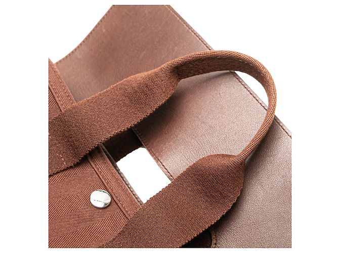 Hermès Valparaiso PM em Toile e Swift Marrom Castanho escuro - vista 8